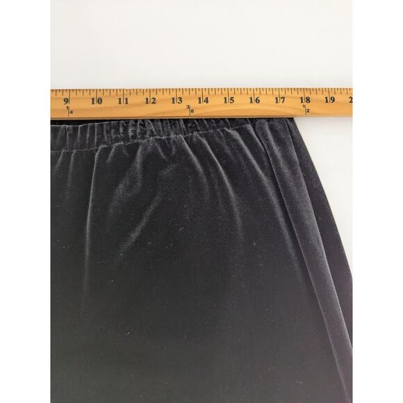 Alex Evening Womens Black Velvet Pull-On Pants Size 1X Wide-Leg Goth Evening - Picture 5 of 7